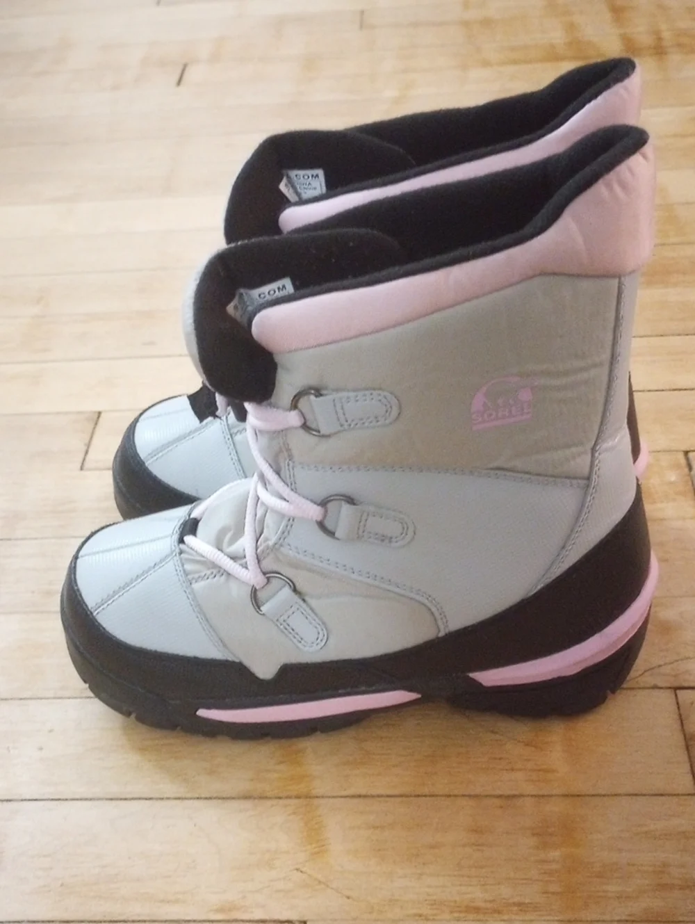 Sorel Pink and Gray Insulated Snow Winter Boots Girl Size 5